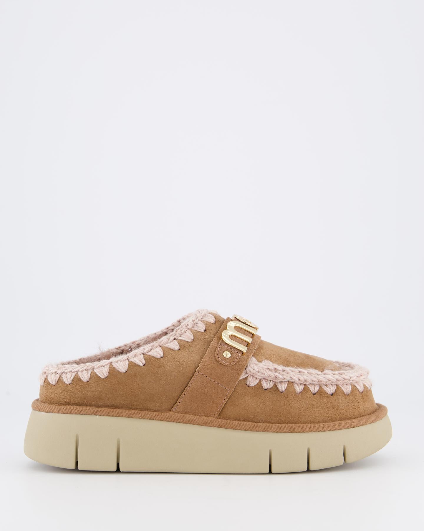 Dames Bounce Clog Logo Pink Brown