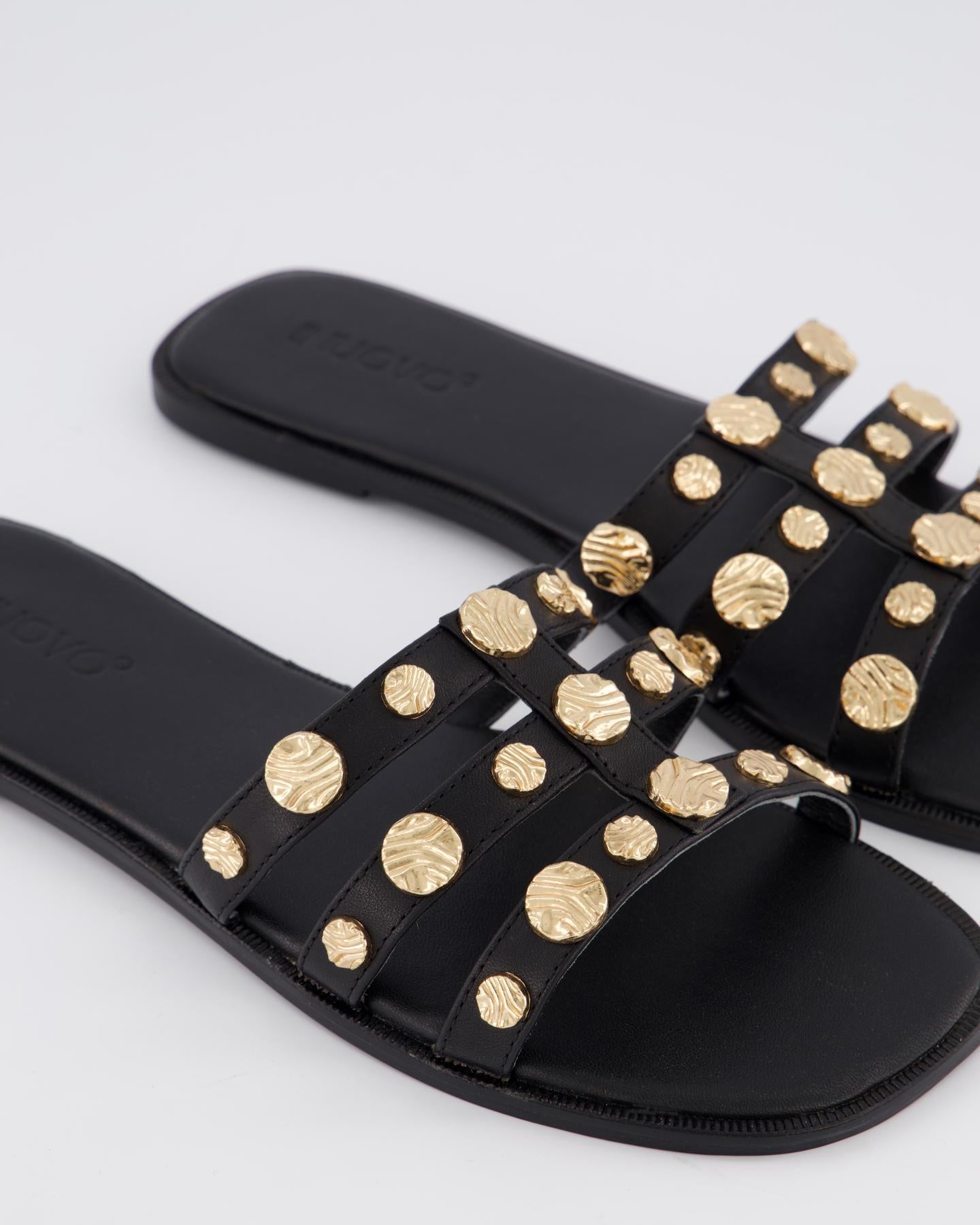 Dames Studded Slipper Zwart