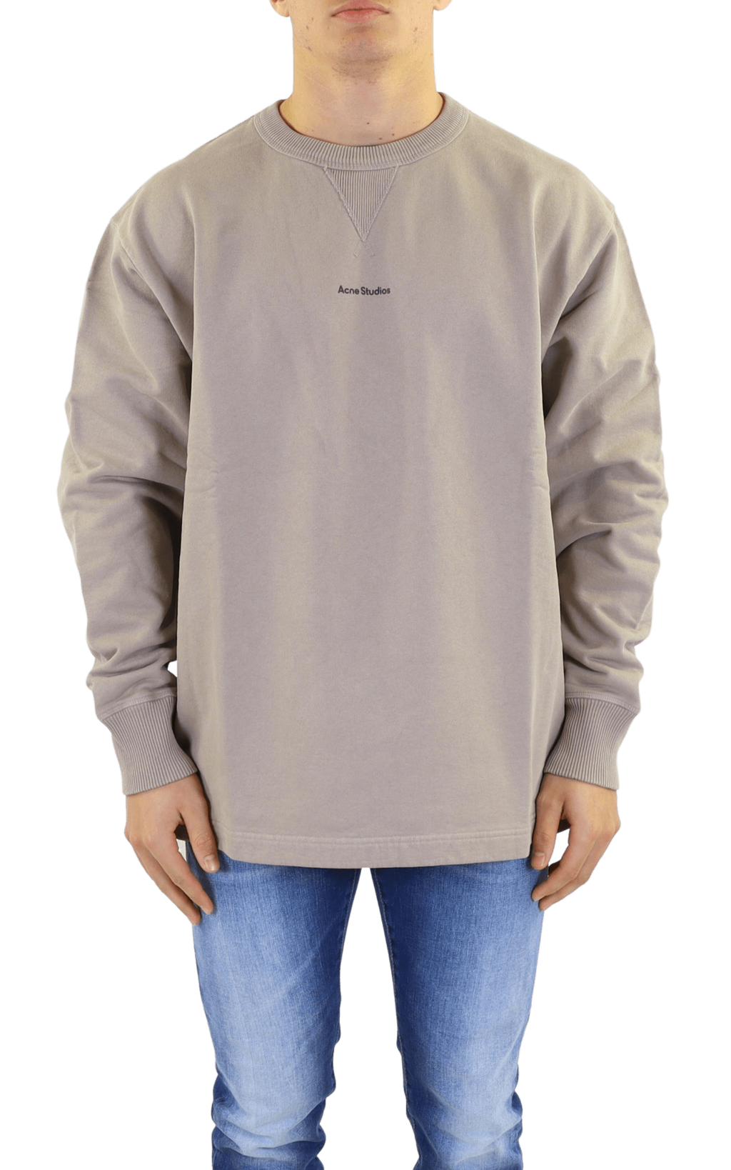 Men Stamp Logo Sweater Beige