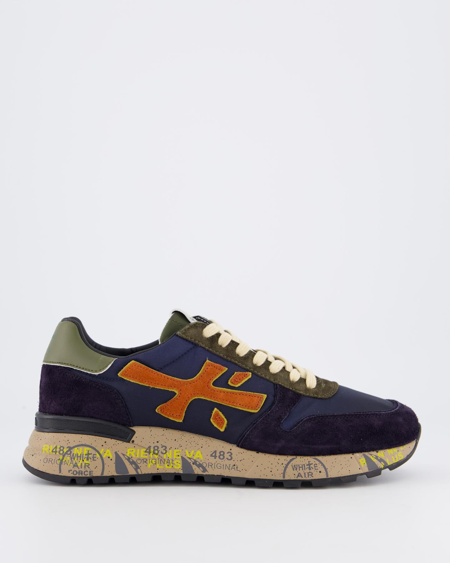 Heren Mick Sneaker Blauw/Oranje