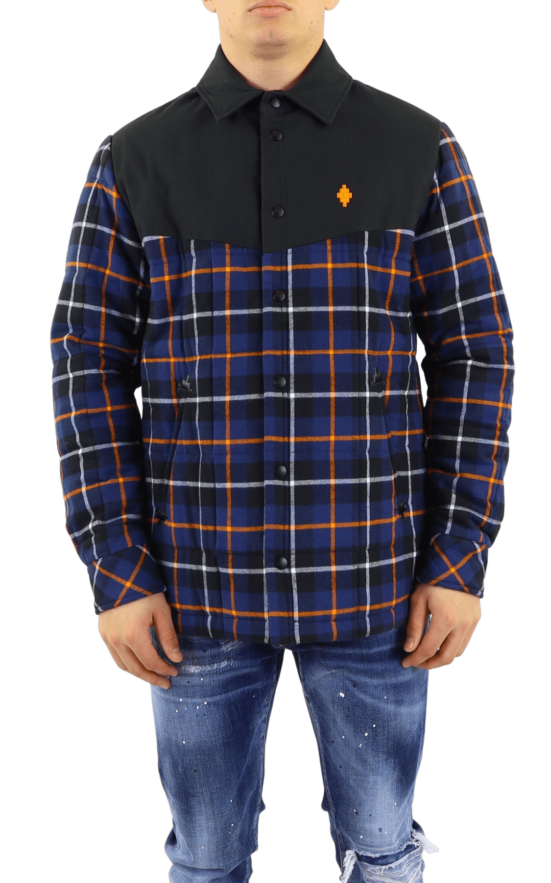 Men Cross Check padded overshirt